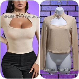 SHEIN Buckle Choker Crop Top(K026)-Size L for Women